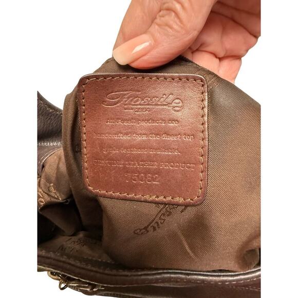 Vintage Fossil 1954 Shoulder Bag Purse 75082 Multiple Pockets Clean Inside - Picture 8 of 12
